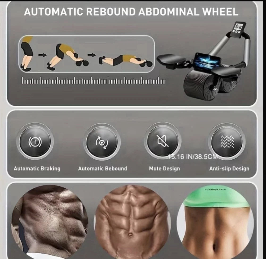 Ab Roller Wheel- Abdominal Workout Equipment For Home Gym